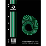 OLYMPIC SL865 SPIRAL 5SUBJECT NOTEBOOK 8MM RULED 240 PAGE 55GSM A4