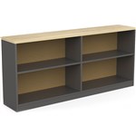 EKOSYSTEM BOOKCASE 4 SHELVES 720 X 300 X 1600MM NEW OAKCHARCOAL