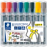 STAEDTLER 356 LUMOCOLOR FLIPCHART MARKER 20MM ASSORTED WALLET 8