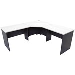 RAPID WORKER CORNER WORKSTATION COMPLETE 2100 X 2100 X 600MM WHITEIRONSTONE
