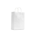 HUHTAMAKI FUTURE FRIENDLY PAPER BAG TWISTED HANDLE 305L X 220W X 90G EXTRA SMALL WHITE PACK 50