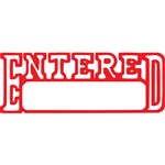XSTAMPER CXBN 57120562 PREINKED MESSAGE STAMP ENTEREDDATE 42 X 13MM RED HANGSELL