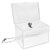 DEFLECTO DONATION BOX LOCKABLE WITH HEADER LANDSCAPE A6 CLEAR