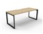 RAPID INFINITY DELUXE 1 PERSON LOOP LEG SINGLE SIDED WORKSTATION 1200 X 750 X 730MM NATURAL OAK TOP  BLACK FRAME