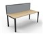 RAPID INFINITY DELUXE 1 PERSON PROFILE LEG SINGLE SIDED WORKSTATION 1800 X 750 X 730MM GREY SCREEN  NATURAL OAK TOP  BLACK FRAME