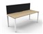 RAPID INFINITY DELUXE 1 PERSON PROFILE LEG SINGLE SIDED WORKSTATION 1800 X 750 X 730MM BLACK SCREEN  NATURAL OAK TOP  WHITE FRAME